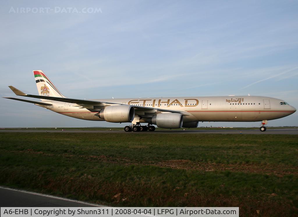 A6-EHB, 2006 Airbus A340-541 C/N 757, Rolling to his gate...