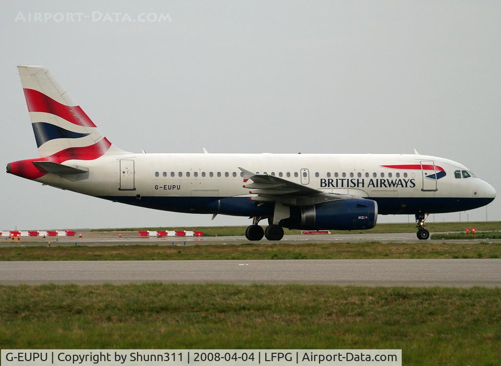 G-EUPU, 2000 Airbus A319-131 C/N 1384, Rolling to the terminal...