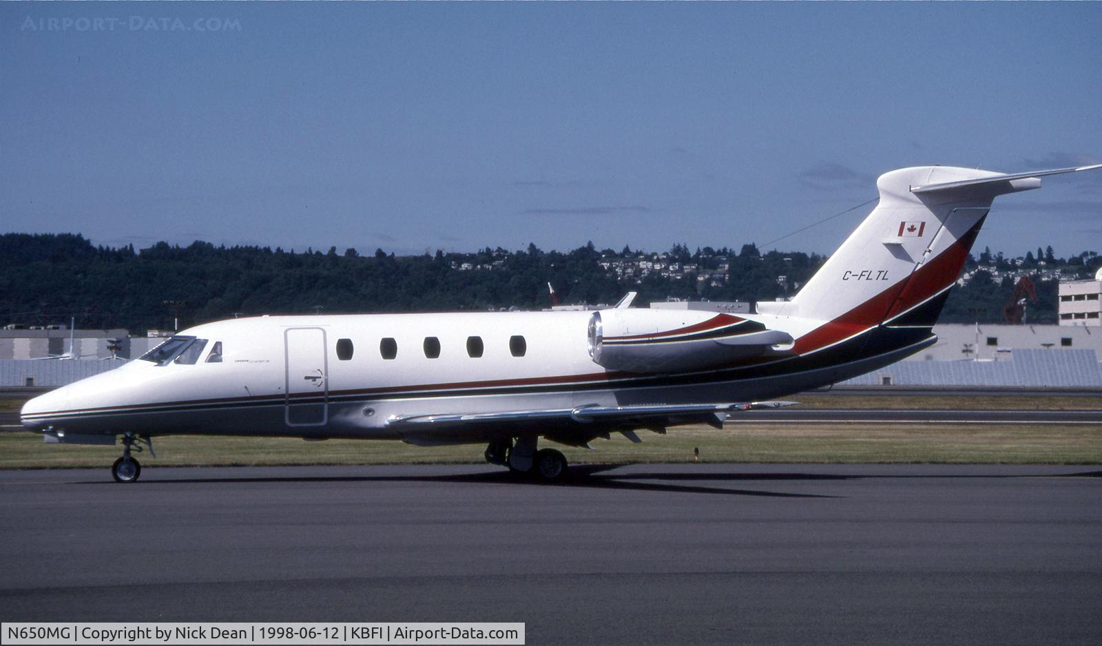 N650MG, Cessna 650 C/N 650-0007, KBFI (Seen here as C-FLTL which is now carried by an F90 King Air the Citation III is currently appearing as N650MG as posted)