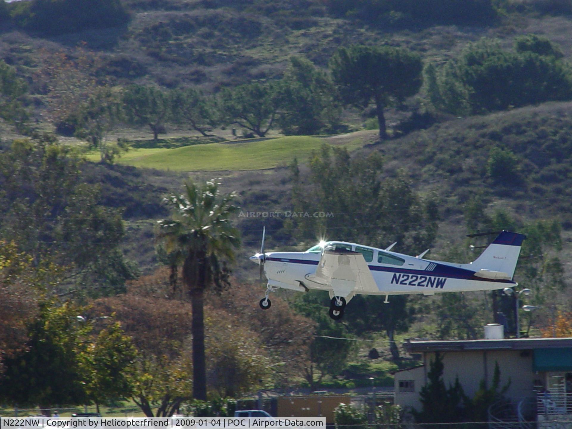 N222NW, 1975 Beech F33A Bonanza C/N CE-573, Eastbound off of 8R at Brackett