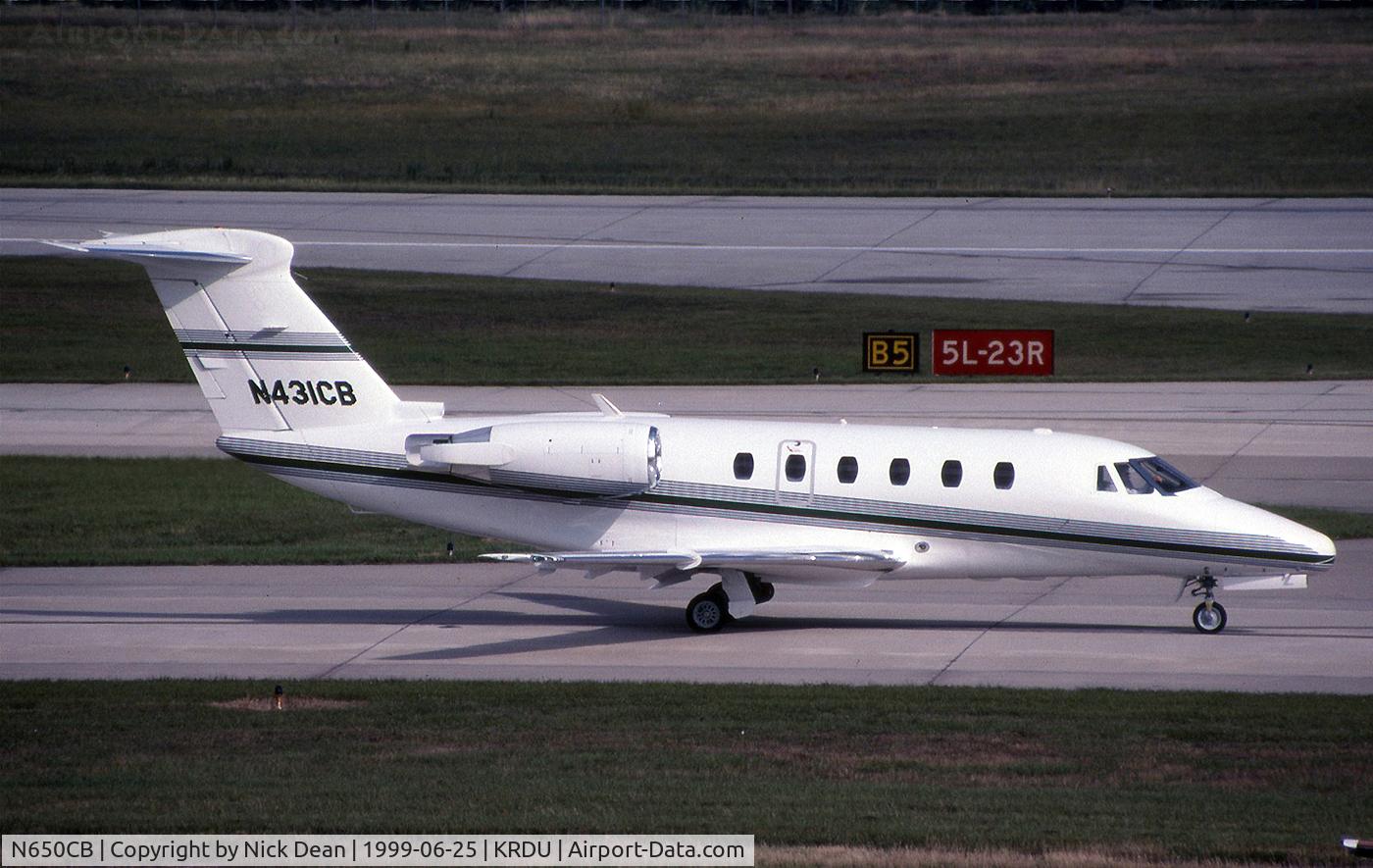 N650CB, 1985 Cessna 650 Citation III C/N 650-0084, KRDU (Seen here as N431CB this airframe is currently registered N650CB as posted)