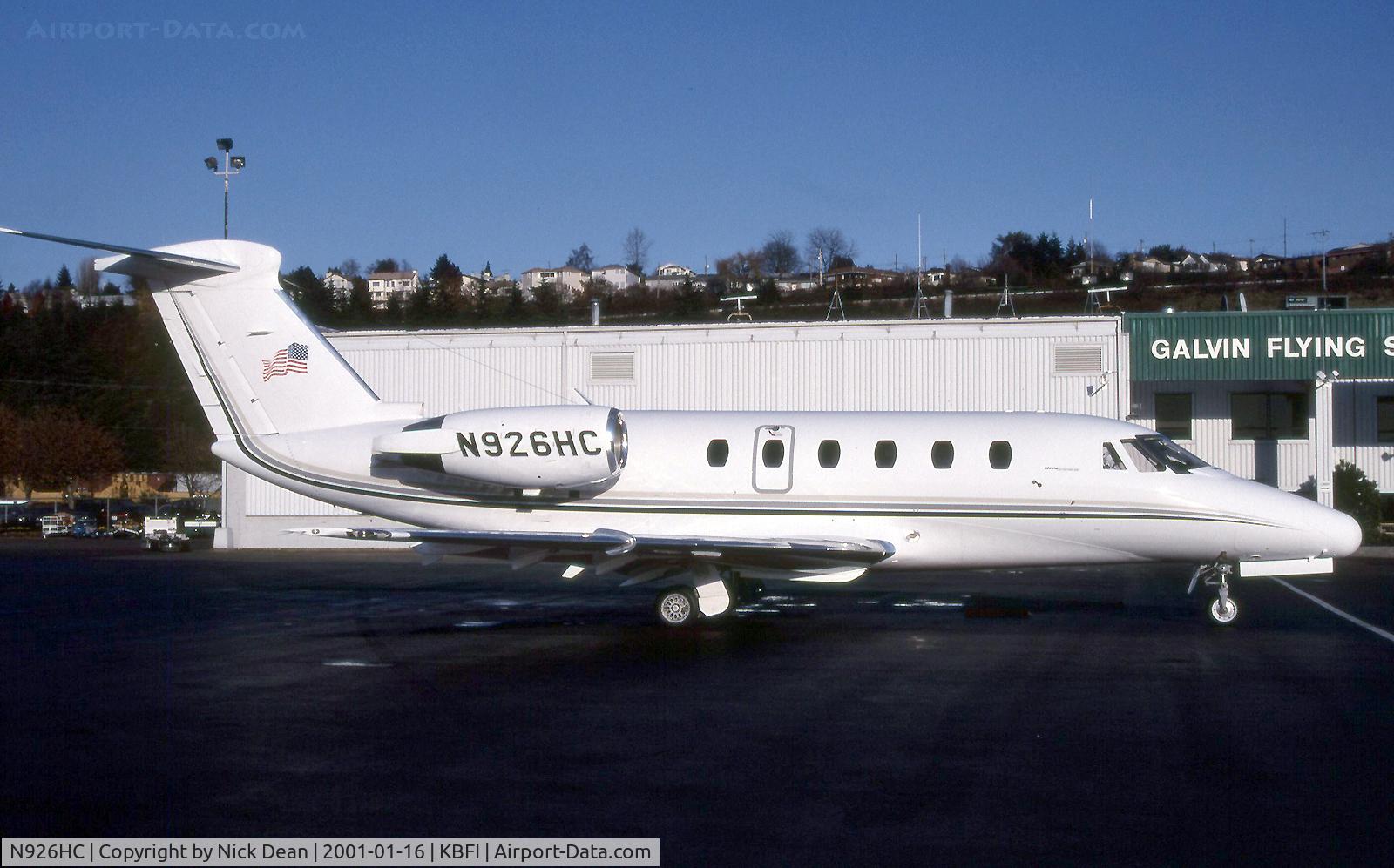 N926HC, 1985 Cessna 650 Citation III C/N 650-0094, KBFI