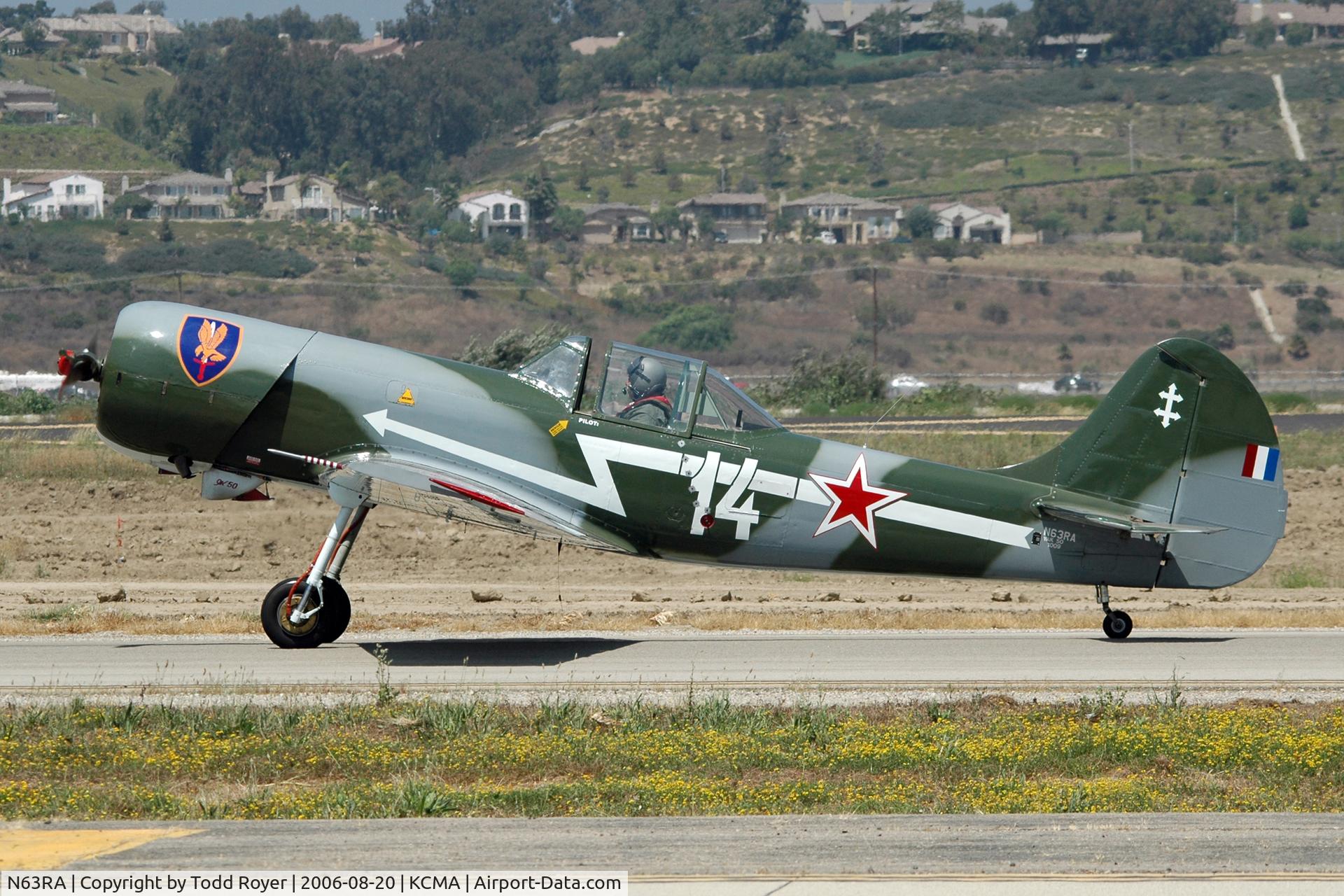 N63RA, 1977 Yakovlev Yak-50 C/N 77-1009, Camarillo Airshow 2006