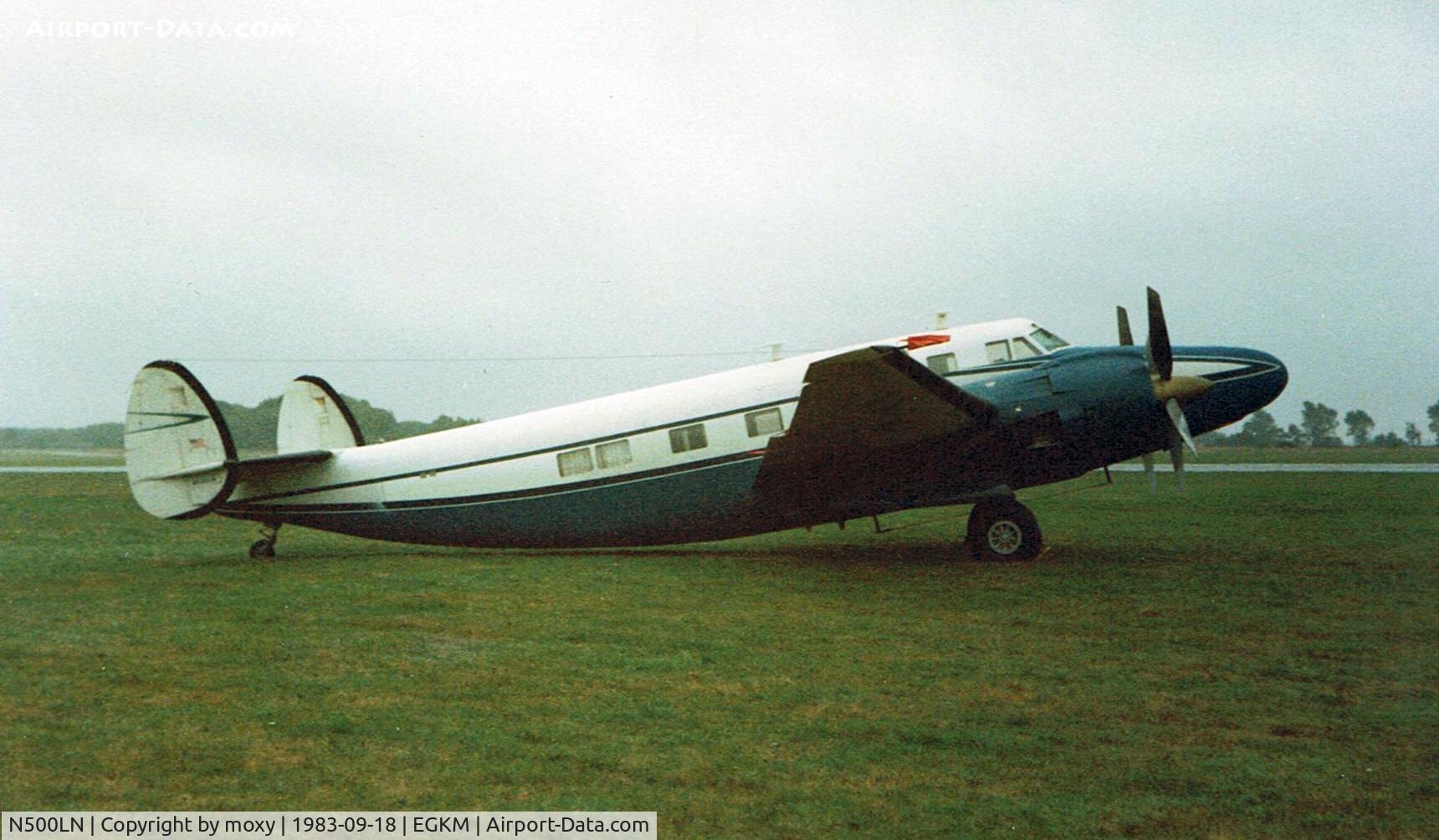 N500LN, 1960 Howard (Lockheed) 500 (PV-1/B-34 Ventura) C/N 5560/49, Howard 500 at West Malling (now built on)
