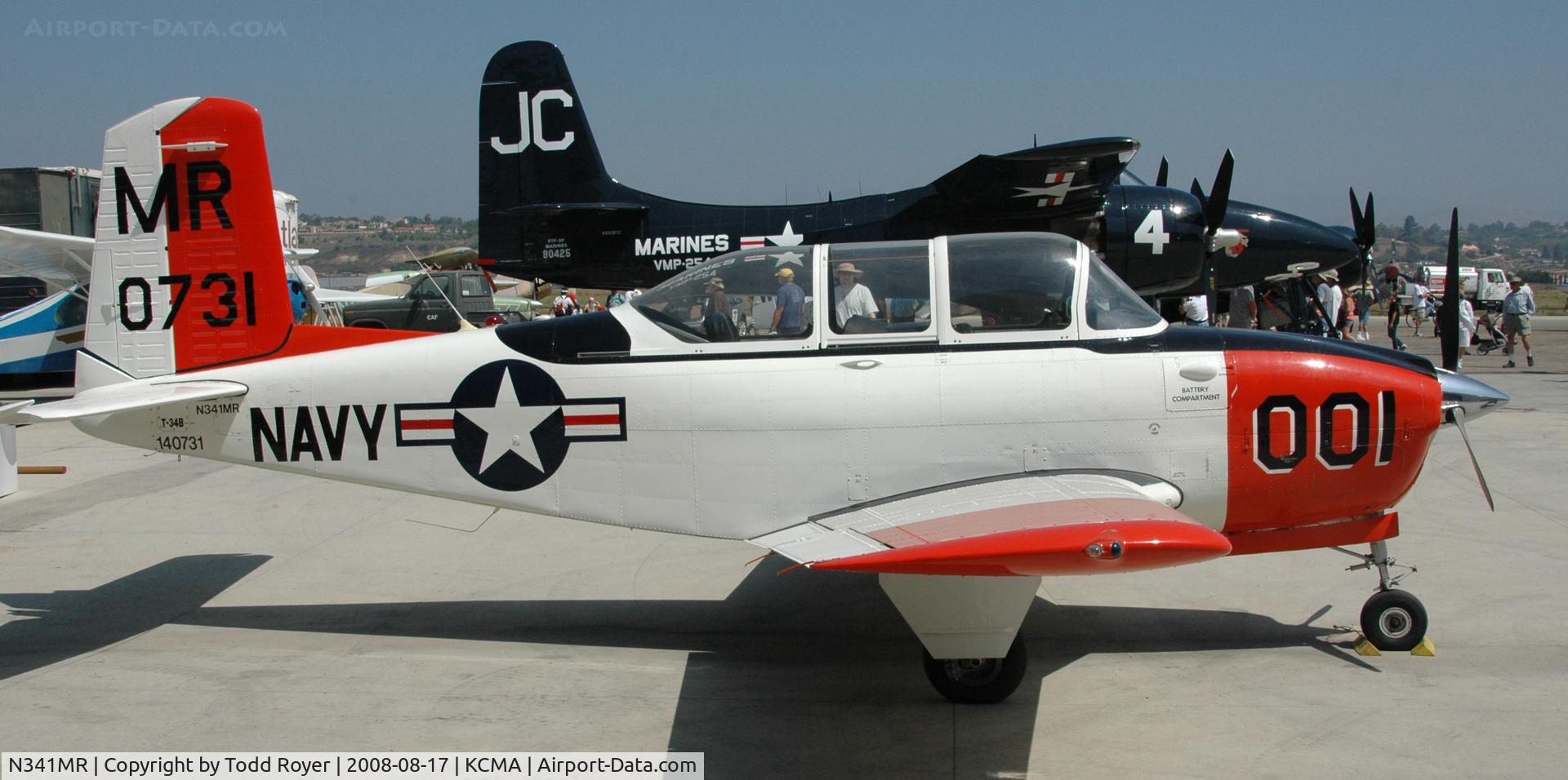 N341MR, 1955 Beech D-45 (T-34B) Mentor C/N BG-65, Camarillo Airshow 2008
