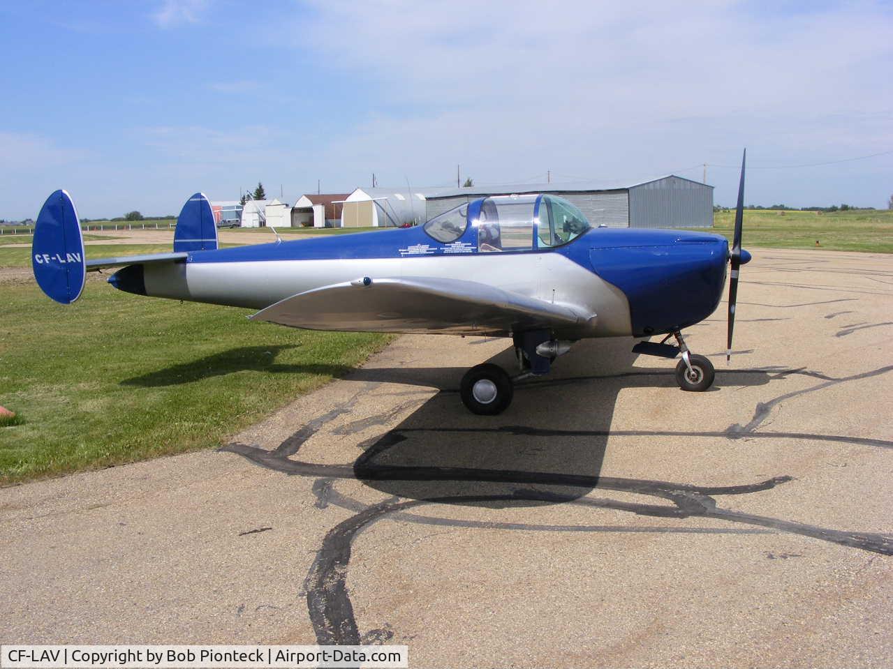 CF-LAV, 1946 Erco 415CDX Ercoupe C/N 719X, Short Stop in Camrose, Alberta.