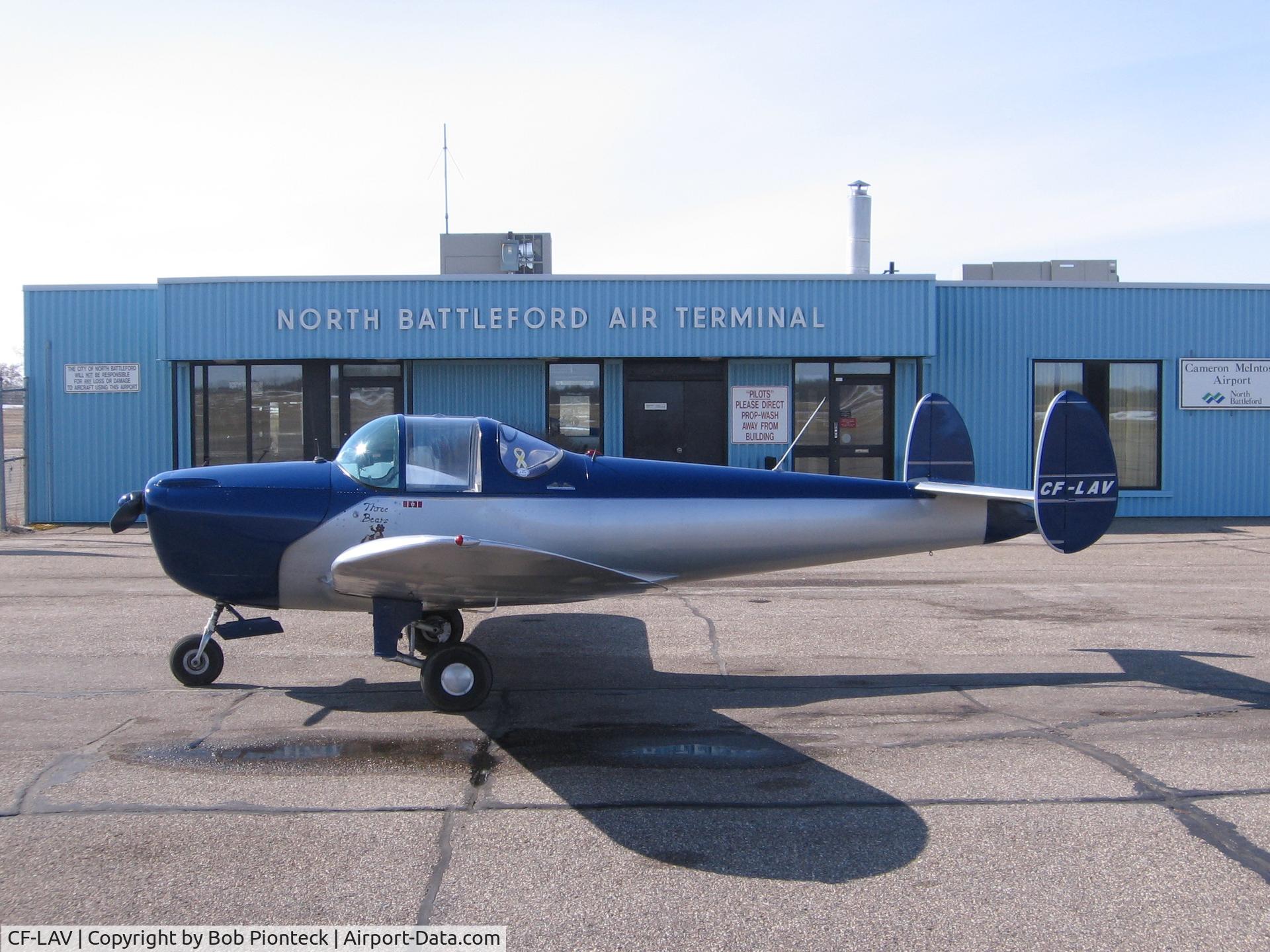 CF-LAV, 1946 Erco 415CDX Ercoupe C/N 719X, 'Coupe in North Battleford, Sask. An Old RCAF Training Base.