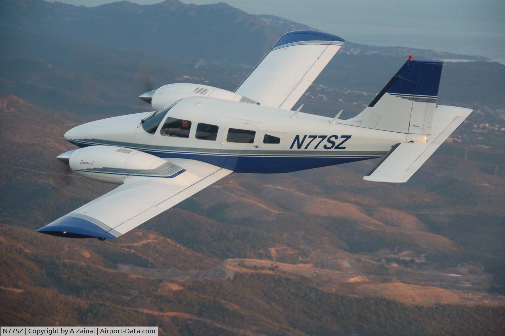 N77SZ, 1977 Piper PA-34-200T C/N 34-7770198, Over South of France