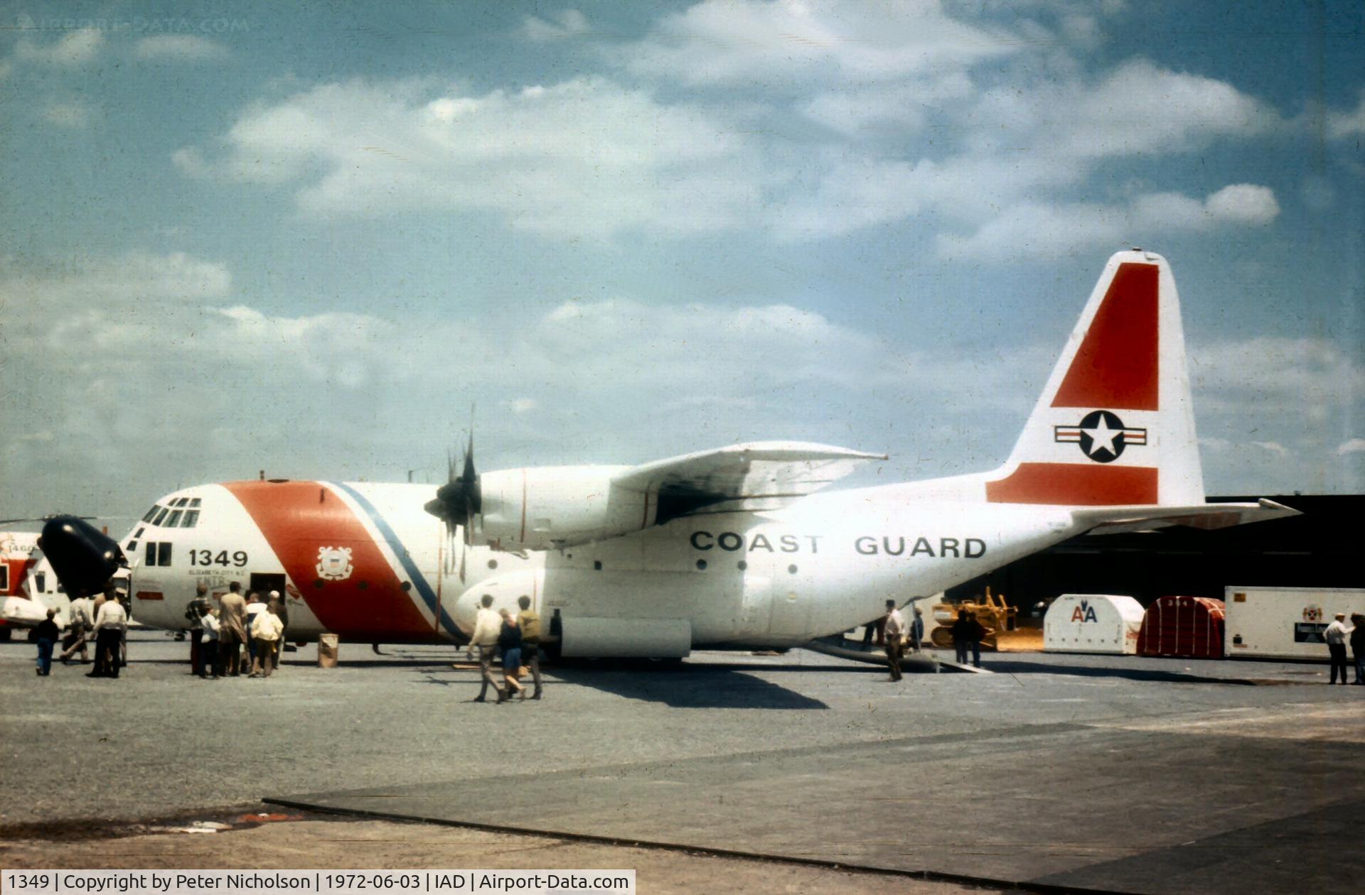 1349, 1962 Lockheed HC-130B Hercules C/N 3745, USCG HC-130B Hercules from Elizabeth City was displayed in the static park of Transpo 72 at Dulles Airport.