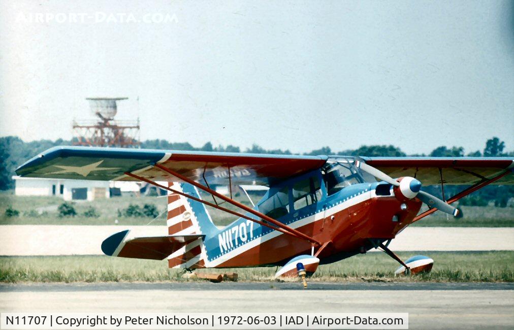 N11707, 1972 Bellanca 8KCAB Decathlon C/N 15-72, This Decathlon was present at Transpo 72 at Dulles Airport.
