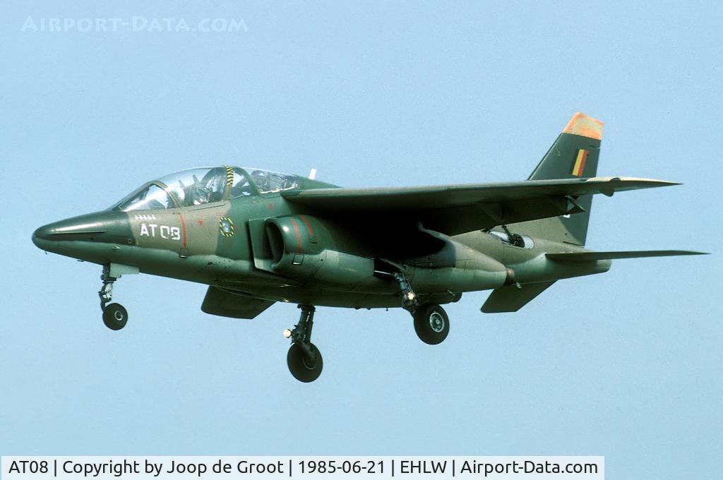 AT08, Dassault-Dornier Alpha Jet 1B C/N B08/1024, This unarmed trainer has five kill marks underneath the cockpit window.