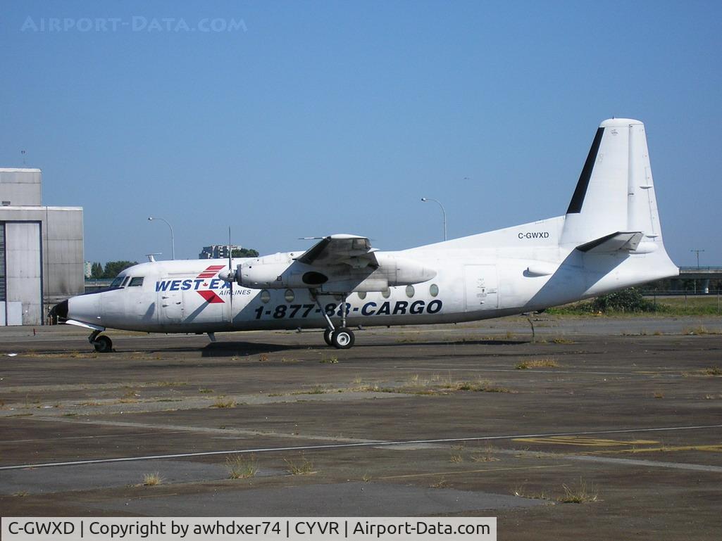 C-GWXD, 1960 Fokker F-27-300M Troopship C/N 10156, Parked on the south side of YVR