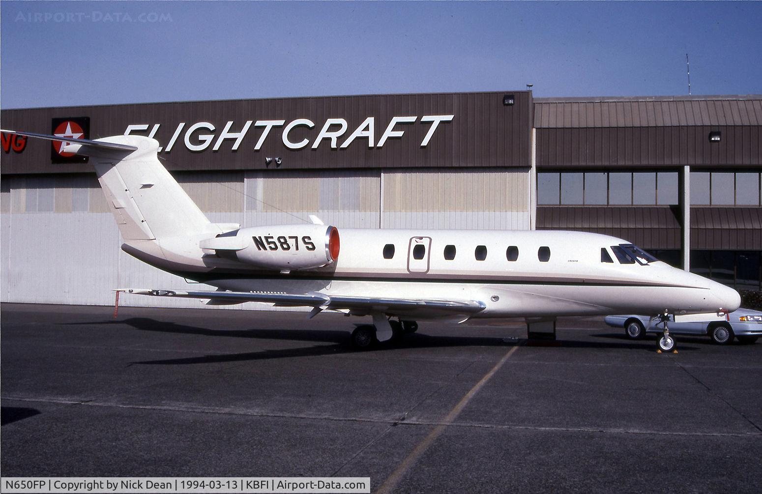 N650FP, 1990 Cessna 650 Citation III C/N 650-0188, KBFI (Seen here as N587S this airframe is currently registered N650FP as posted)