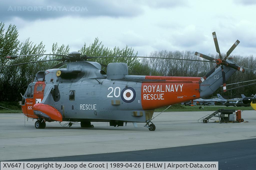 XV647, Westland Sea King HAR.5 C/N WA635, A rare sight on the continent are the Royal Navy Sea Kings. This one was present during the 1989 SAR Meet.
