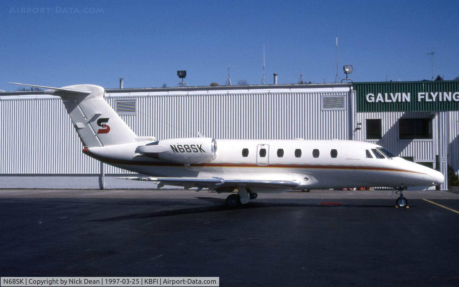 N68SK, 1992 Cessna 650 Citation VII C/N 650-7016, KBFI (Seen here as N68SK and currently registered N650CP as posted)