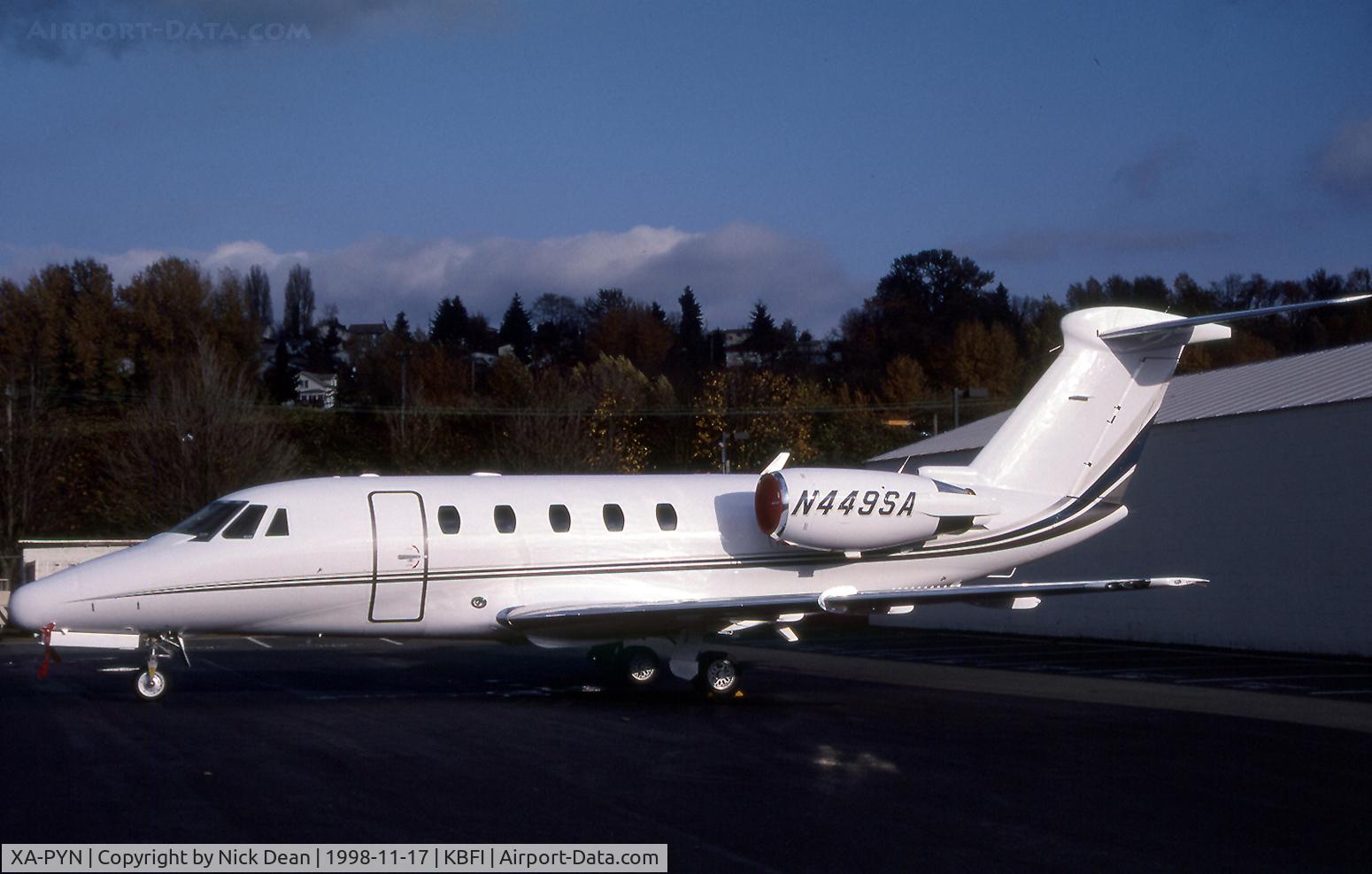 XA-PYN, 1998 Cessna 650 Citation VII C/N 650-7088, KBFI (Seen here as N449SA this airframe is currently registered XA-PYN as posted)
