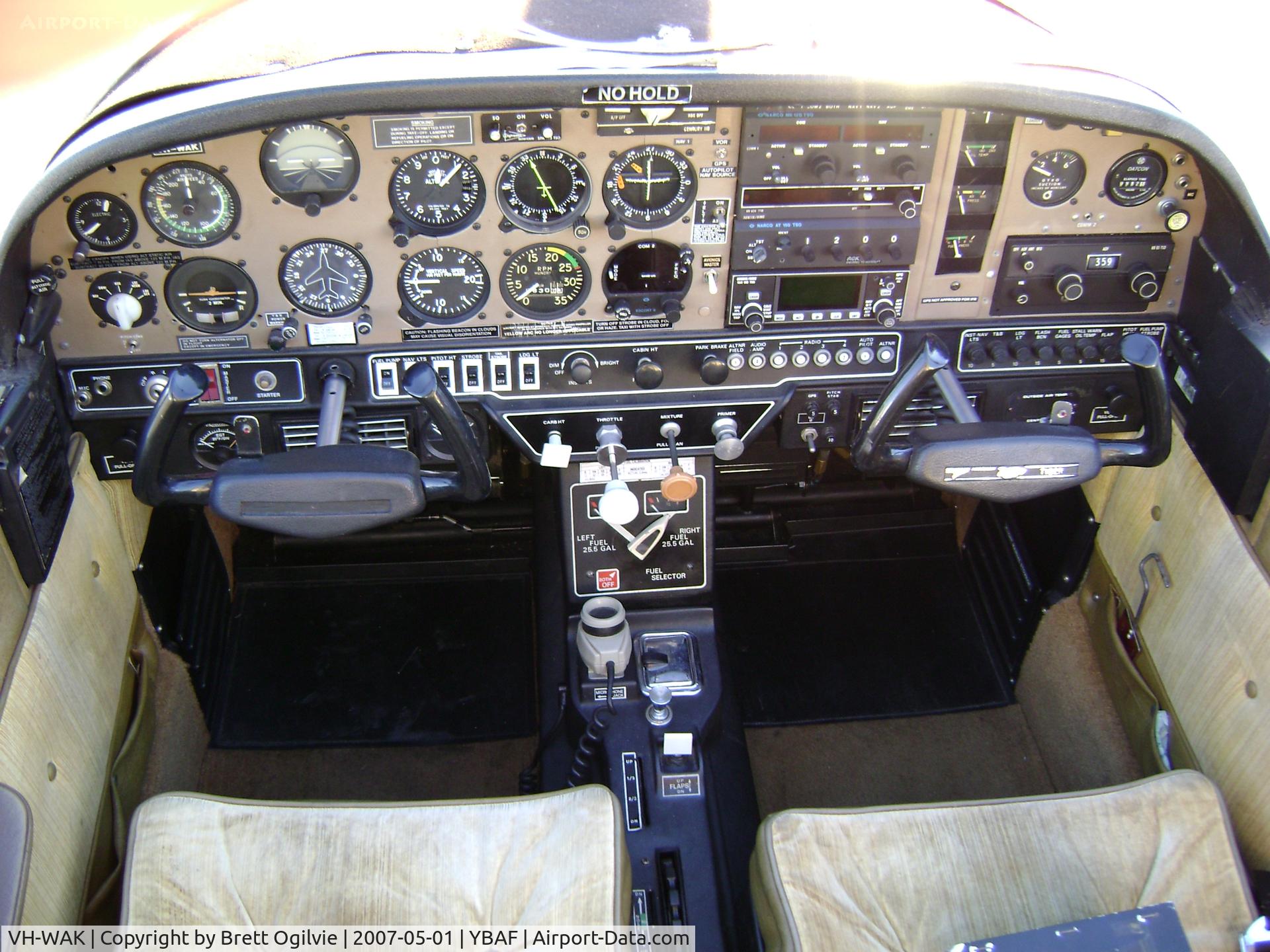 VH-WAK, 1979 American Aviation AA-5B Traveler C/N AA5B-1318, display of panel