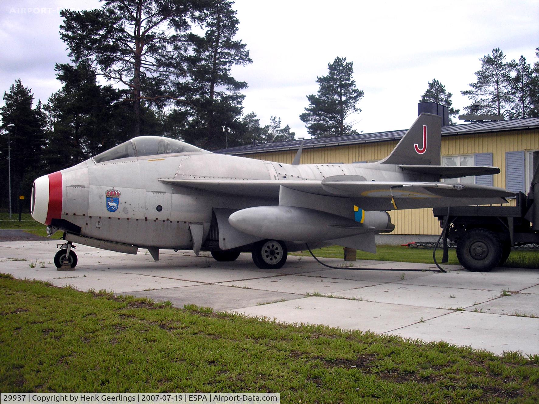 29937, Saab J-29C Tunnan C/N 29-937, Lulea AFB F21 Norbotten wing, SWAF museum