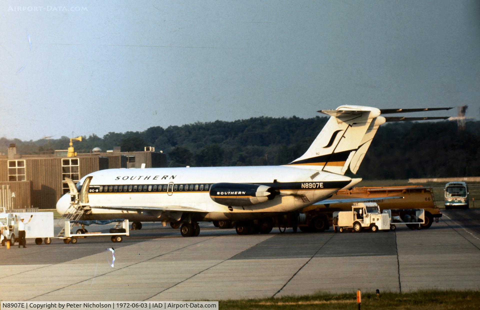 N8907E, 1966 Douglas DC-9-14 C/N 45748, This aircraft was operated by Southern Airways in 1972.