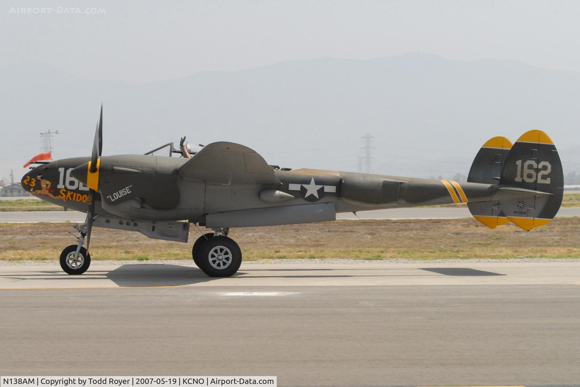 N138AM, 1943 Lockheed P-38J Lightning C/N 44-23314, Chino Airshow 2007