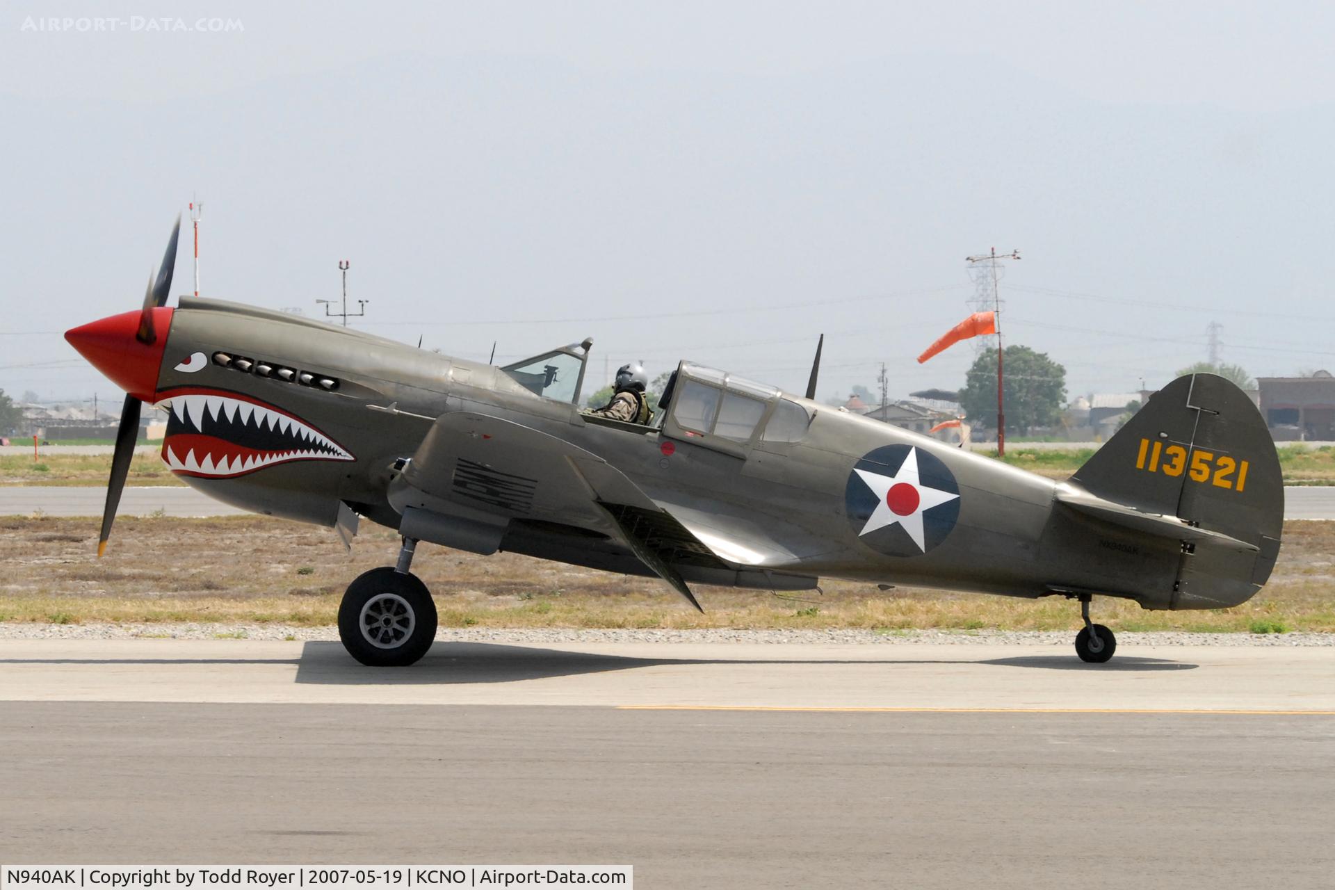 N940AK, 1941 Curtiss P-40E Warhawk C/N 15321, Chino Airshow 2007