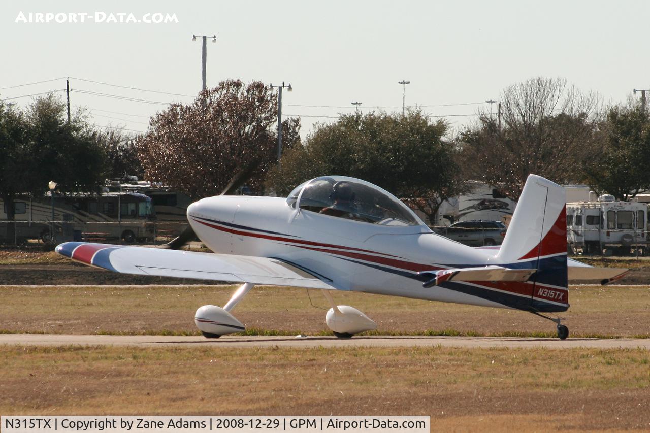 N315TX, 2008 Van's RV-8 C/N 82517, At Grand Prairie Municipal