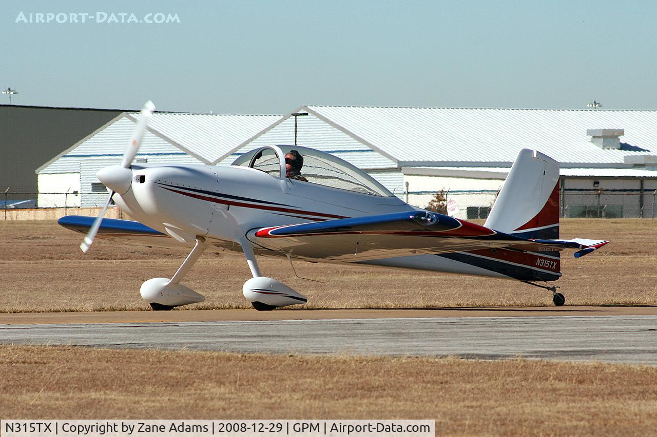 N315TX, 2008 Van's RV-8 C/N 82517, At Grand Prairie Municipal