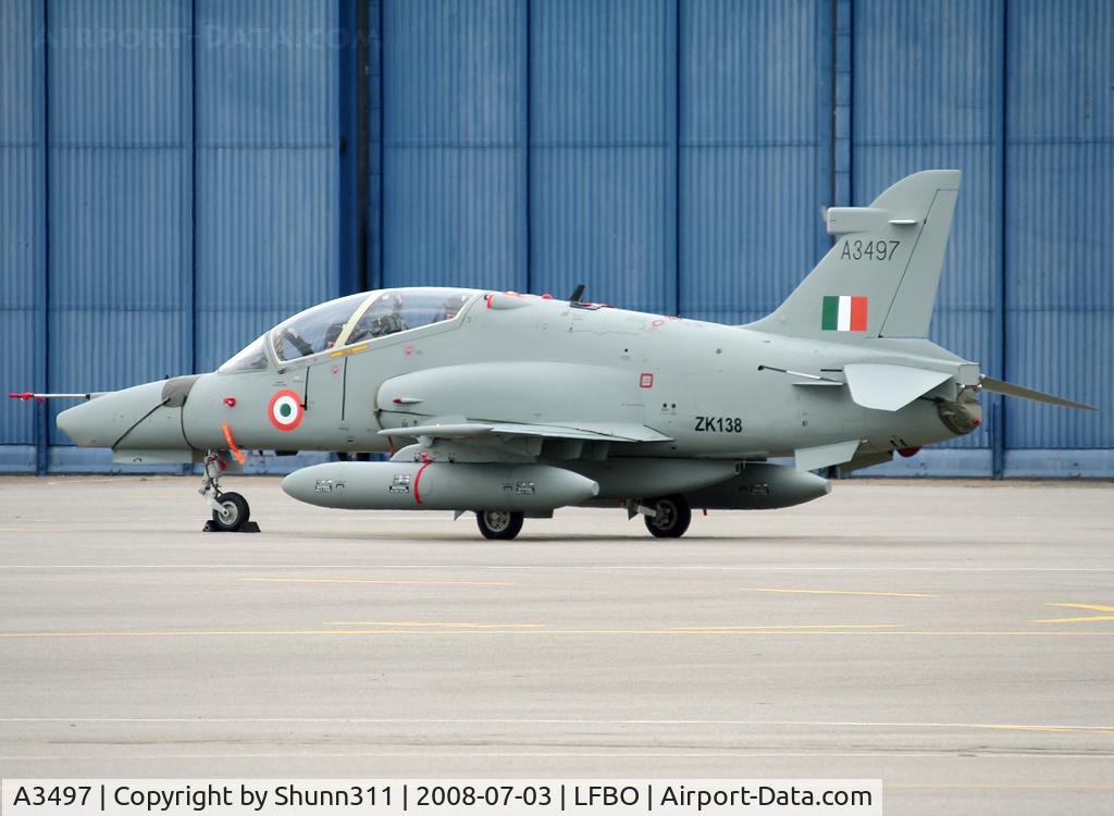 A3497, 2008 British Aerospace Hawk 132 C/N HT018/0918, Parked at the General Aviation for a night stop on delivery to India