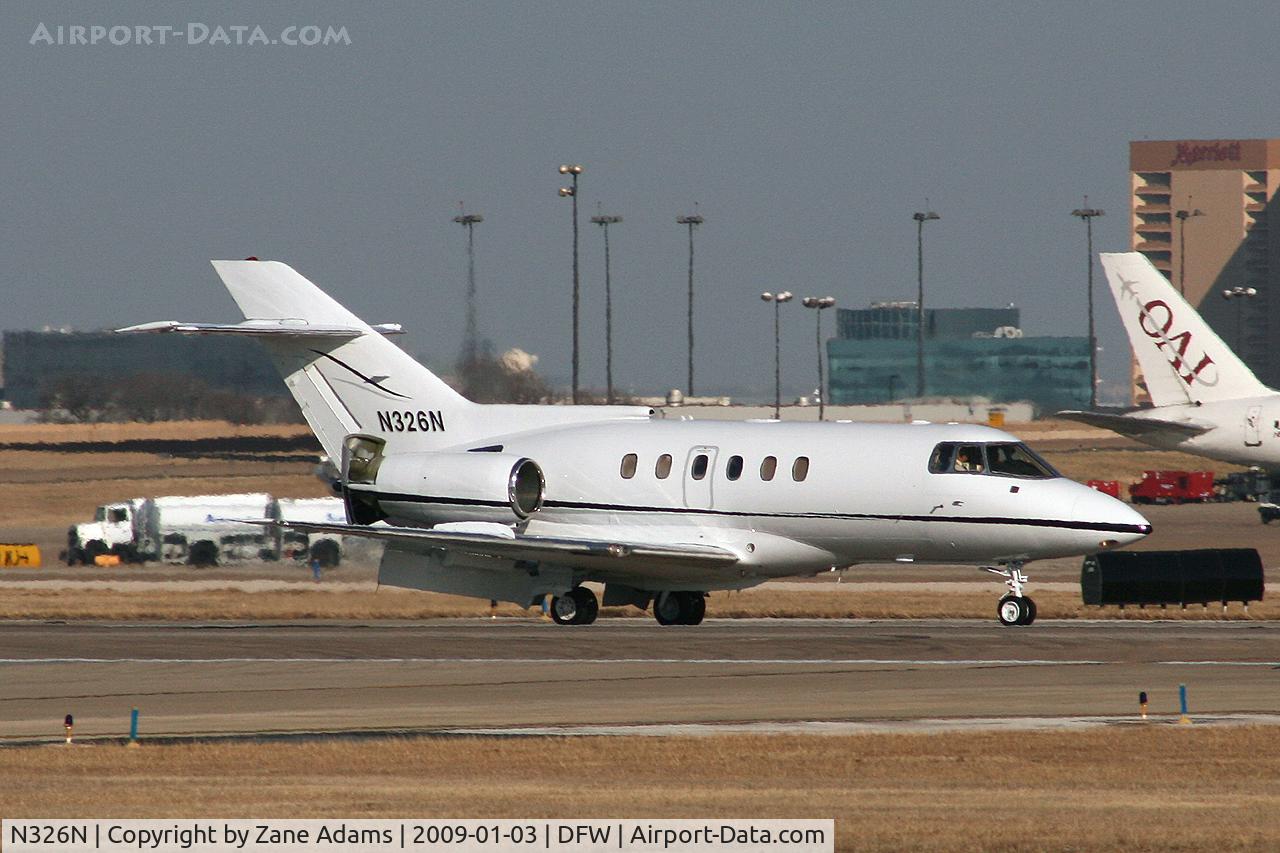 N326N, British Aerospace BAe.125 Series 800A C/N 258140, Hakwer 800 landing at DFW