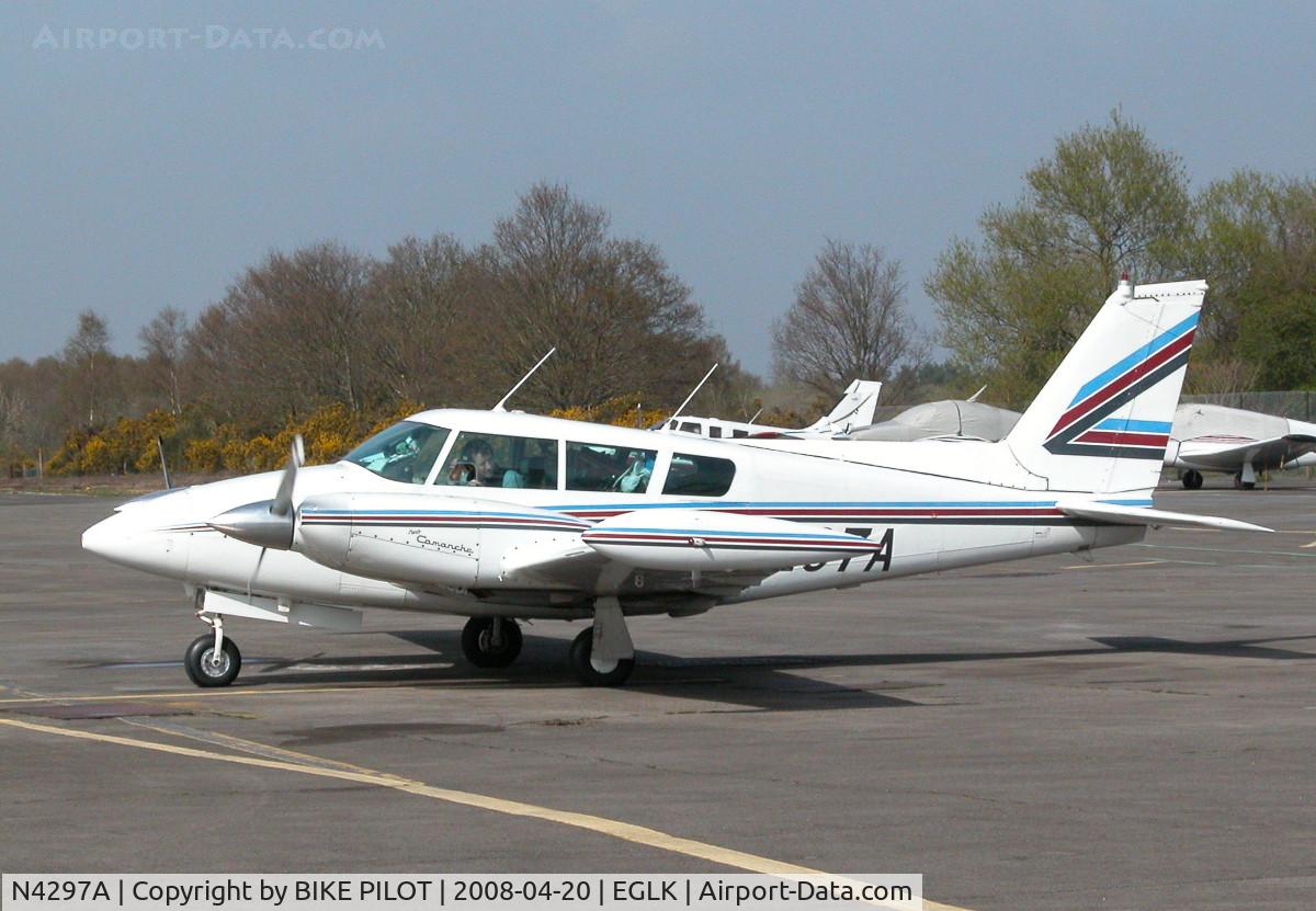 N4297A, 1971 Piper PA-39 Twin Comanche C/R C/N 39-114, PAKED ON THE TERMINAL RAMP WITH ENGINE PROBLEMS