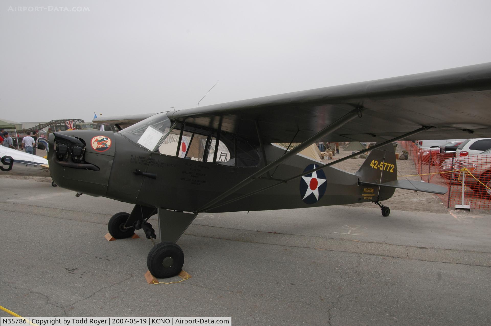 N35786, 1941 Piper J5A Cub Cruiser C/N 5-772, Chino Airshow 2007