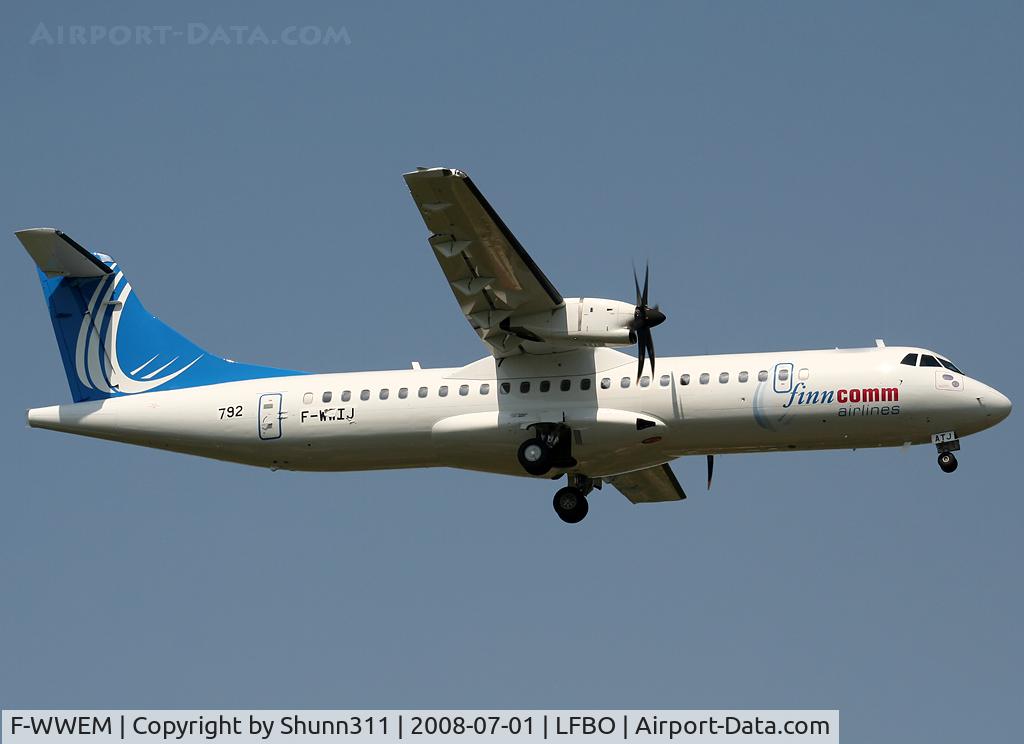 F-WWEM, 2008 ATR 72-212A C/N 792, C/n 0792 - To be OH-ATJ