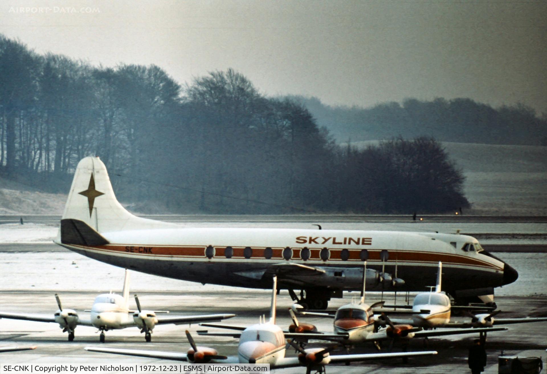 SE-CNK, 1957 Vickers Viscount 745D C/N 227, This was operated by Skyline Sweden from Sturup and was later scrapped there in 1978.