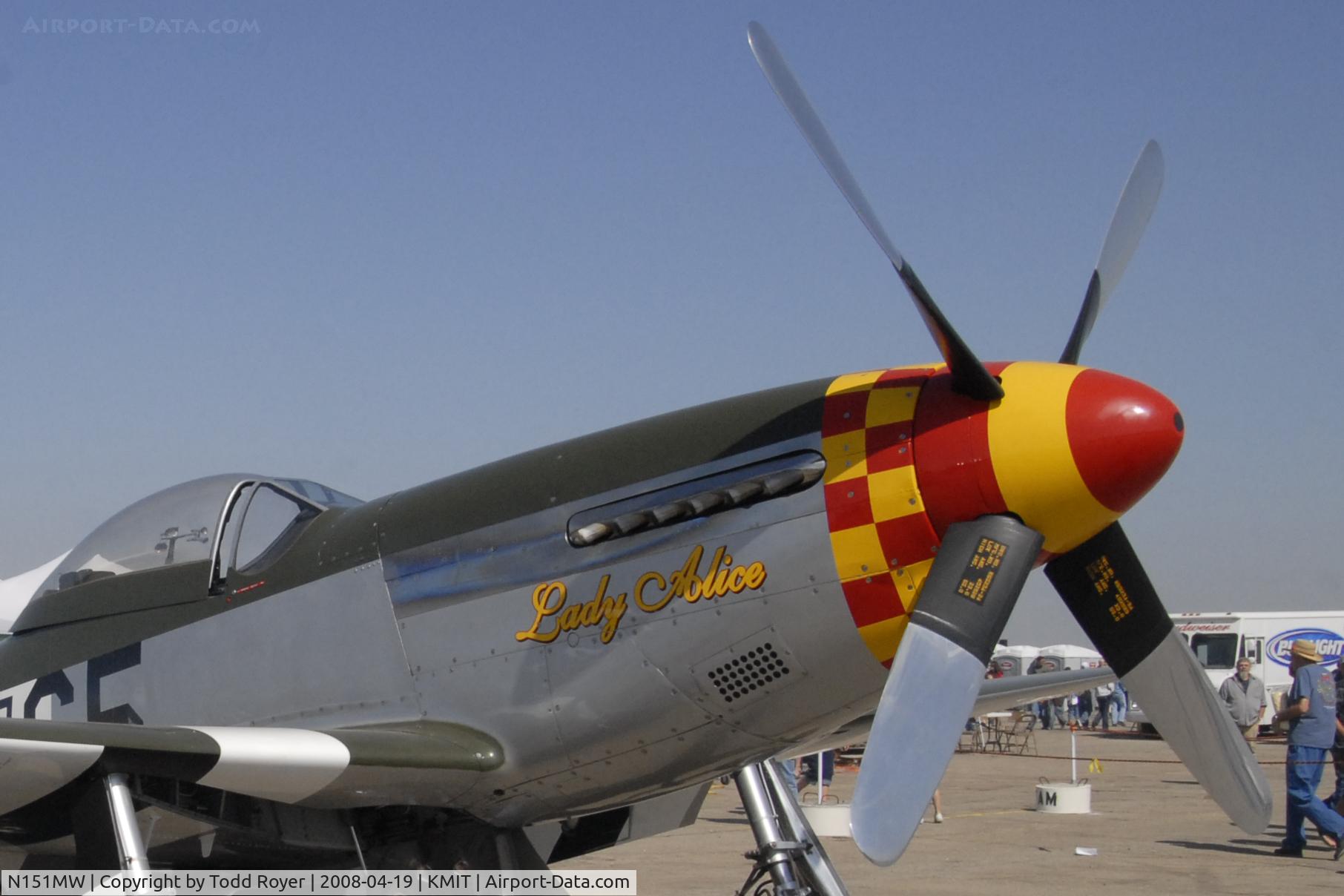 N151MW, 1945 North American P-51D Mustang C/N 124-48386, Shafter Airshow 2008