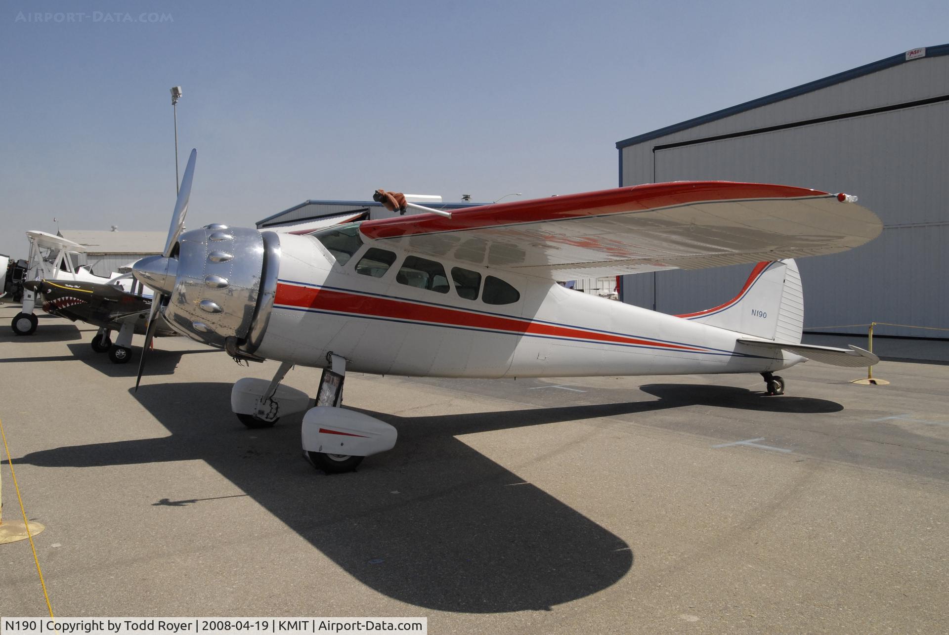 N190, 1952 Cessna 190 C/N 7955, Shafter Airshow 2008