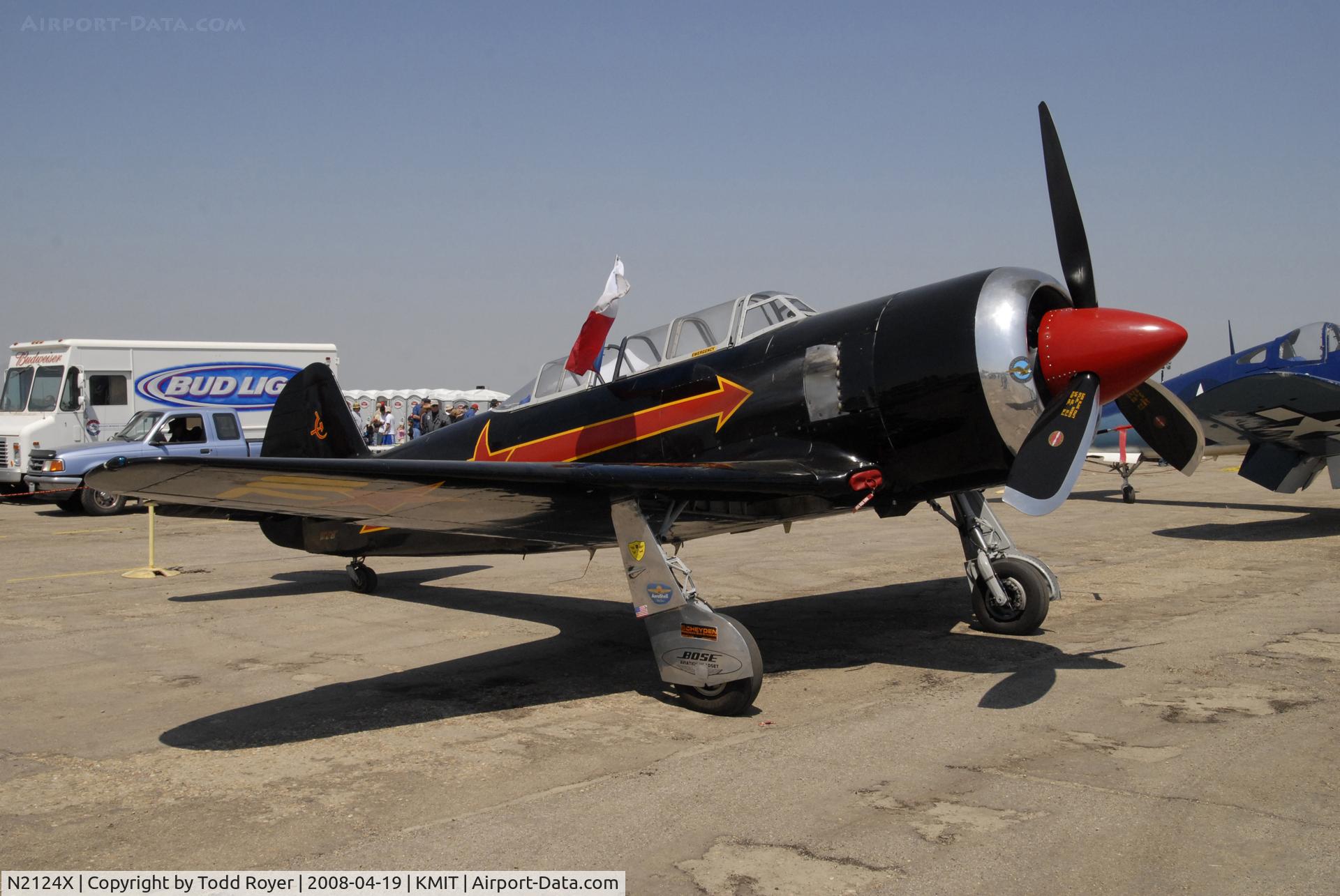 N2124X, 1952 Yakovlev Yak-11 C/N 102146, Shafter Airshow 2008