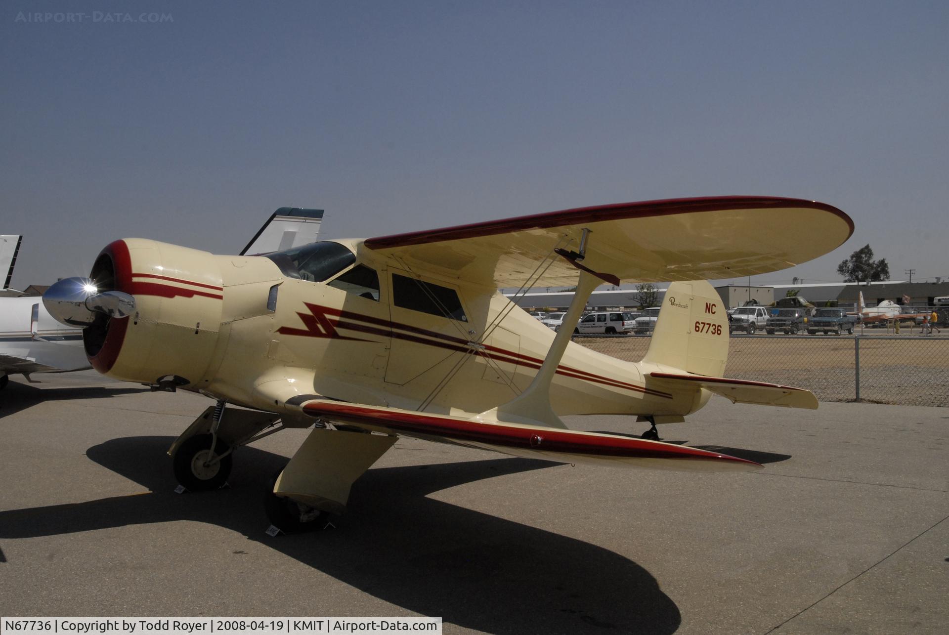 N67736, 1943 Beech D17S Staggerwing C/N 4848, Shafter Airshow 2008