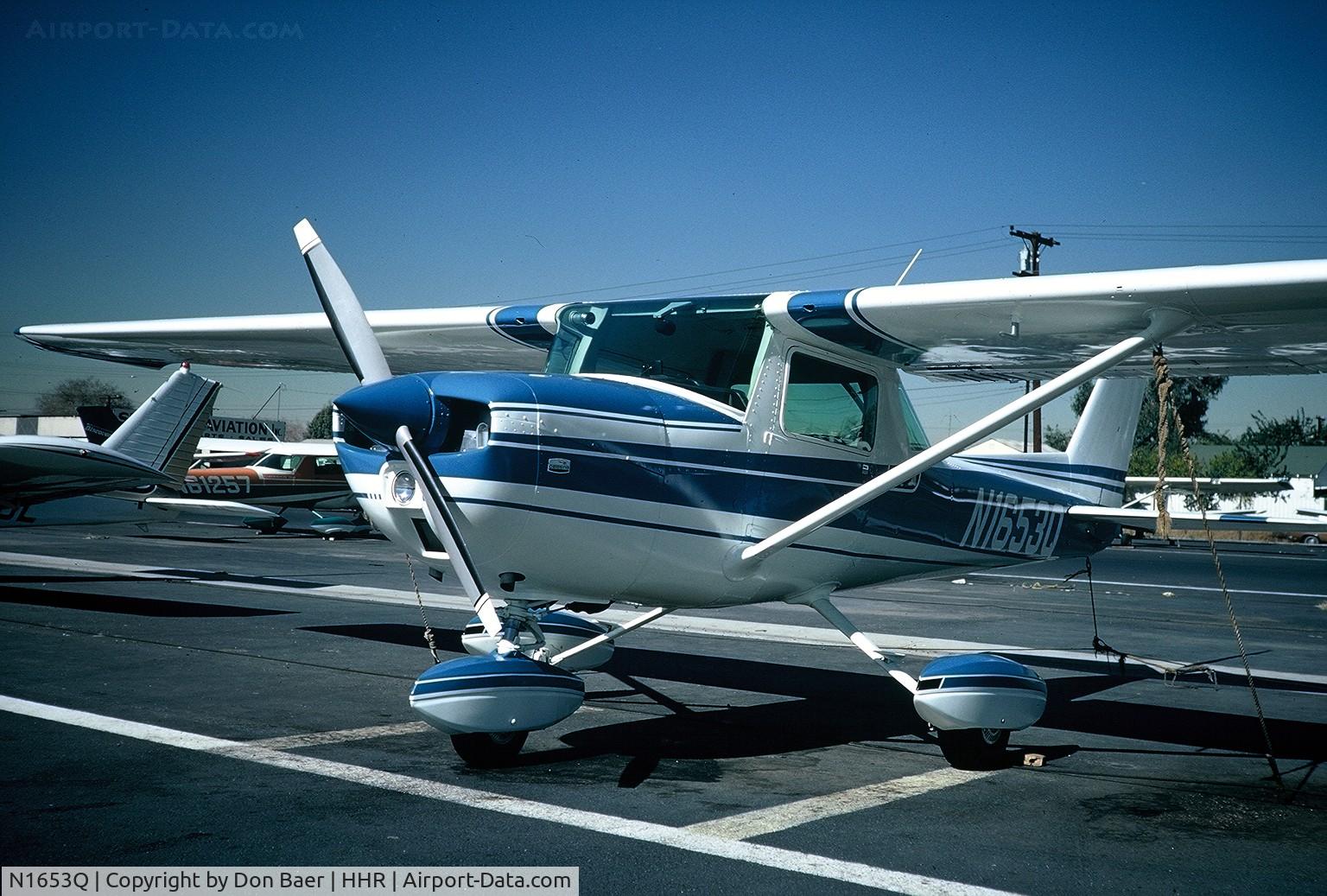 N1653Q, 1971 Cessna 150L C/N 15072953, brand new delivered in 1972 Hawthorne airport