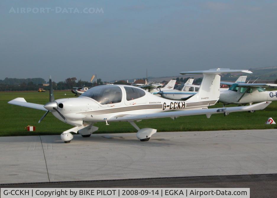 G-CCKH, 2003 Diamond DA-40D Diamond Star C/N D4.039, PARKED UP IN THE EARLY MORNING SUN
