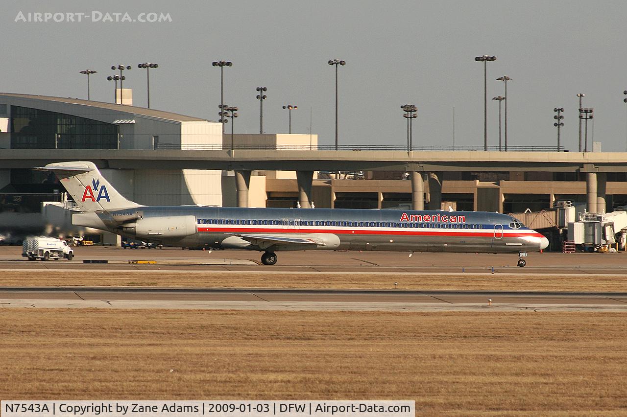 N7543A, 1990 McDonnell Douglas MD-82 (DC-9-82) C/N 53025, American Airlines MD-80 at DFW