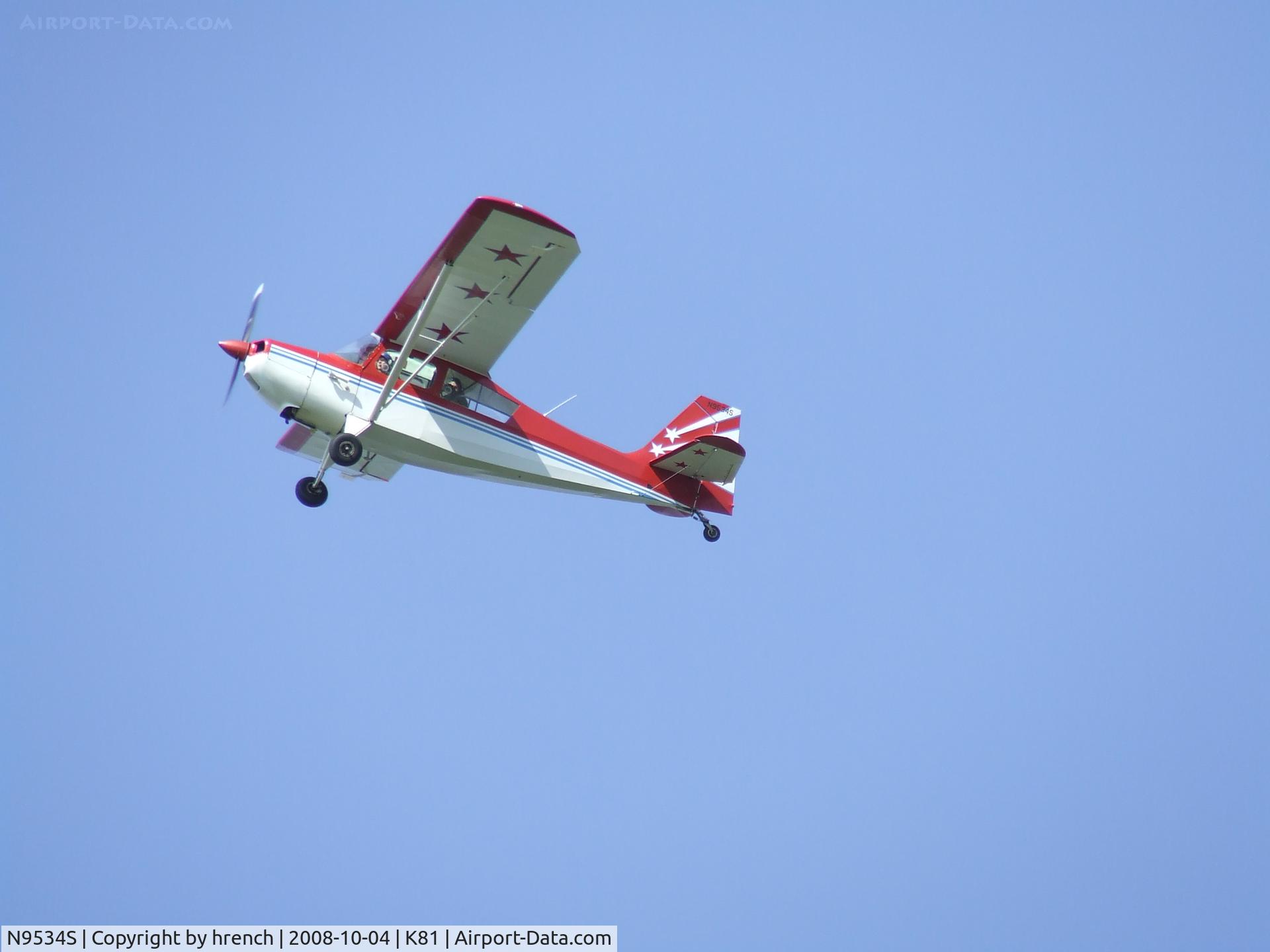 N9534S, 1965 Champion 7ECA Citabria C/N 297, N9534S flying, Miami Co airport day