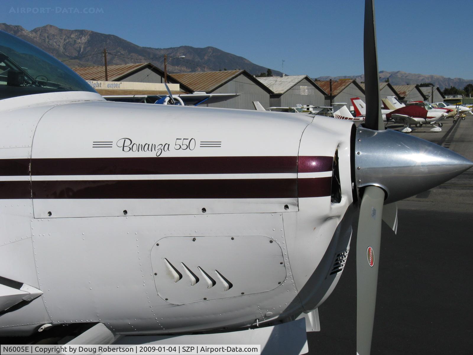 N6005E, Beech K35 Bonanza C/N D-5927, Beech K35 BONANZA, 550 engine upgrade 300 Hp, cowl logo