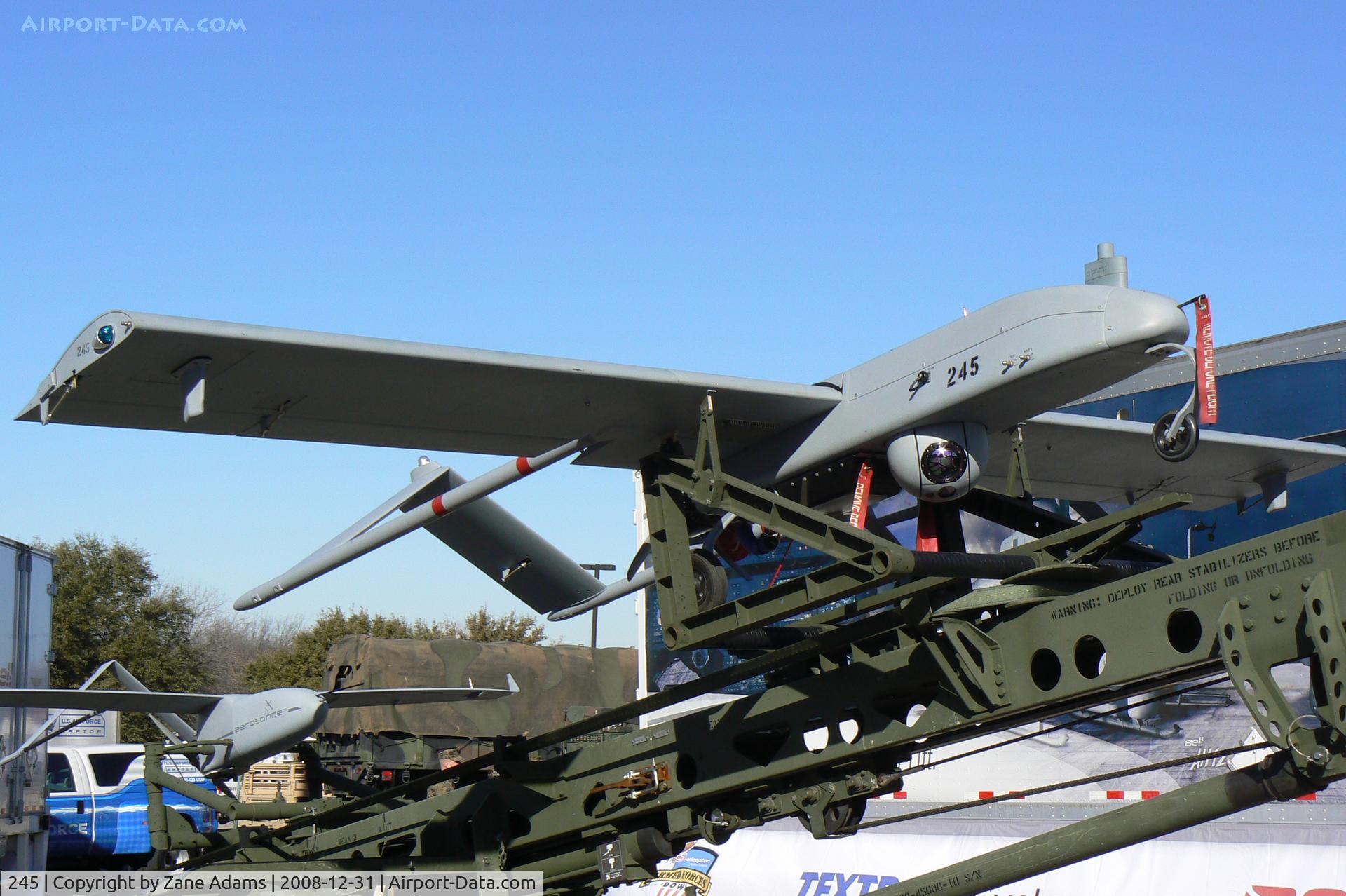 245, 2007 AAI Corporation RQ-7B Shadow C/N Not found 245, US Army RQ-7B Shadow UAV - At the 2009 Armed Forces Bowl display area, Ft. Worth, Texas