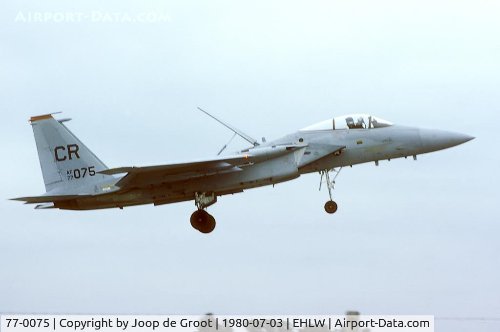 77-0075, 1978 McDonnell Douglas F-15A Eagle C/N 0351/A287, this aircraft was w/o in 1987.