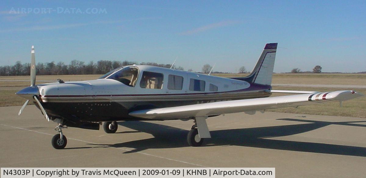 N4303P, Piper PA-32R-301 Saratoga C/N 32R-8313020, Parked on ramp @ KHNB on 1/9/09... In front of DCFS...