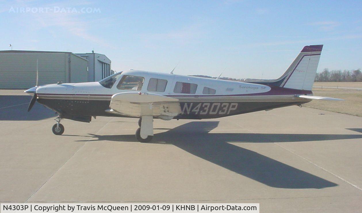 N4303P, Piper PA-32R-301 Saratoga C/N 32R-8313020, Parked on ramp @ KHNB on 1/9/09... In front of DCFS...