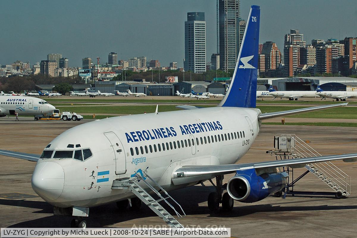 LV-ZYG, 1980 Boeing 737-236 C/N 21795, At Aeroparque (AEP)