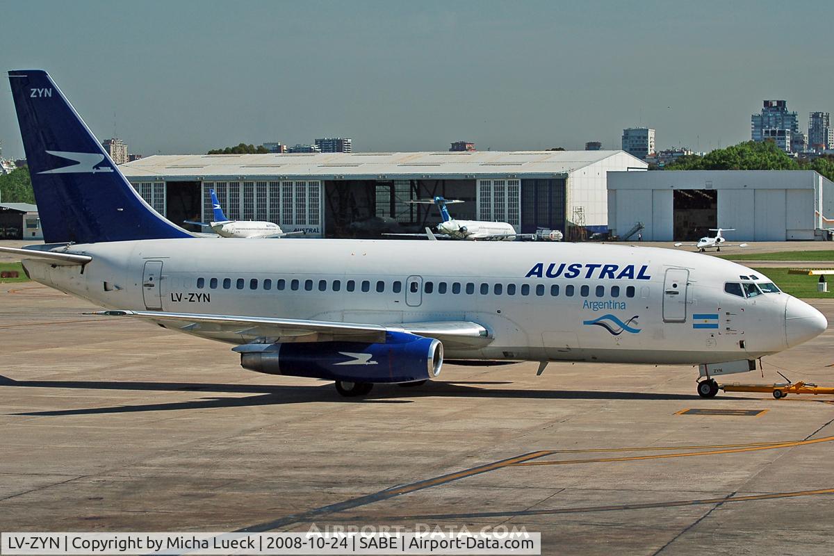 LV-ZYN, 1980 Boeing 737-236 C/N 21794, At Aeroparque (AEP)