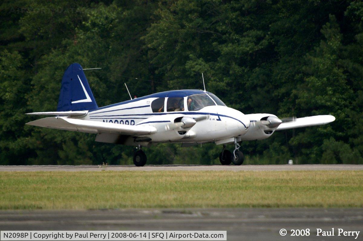 N2098P, 1956 Piper PA-23 C/N 23-686, Caught on the landing roll-out