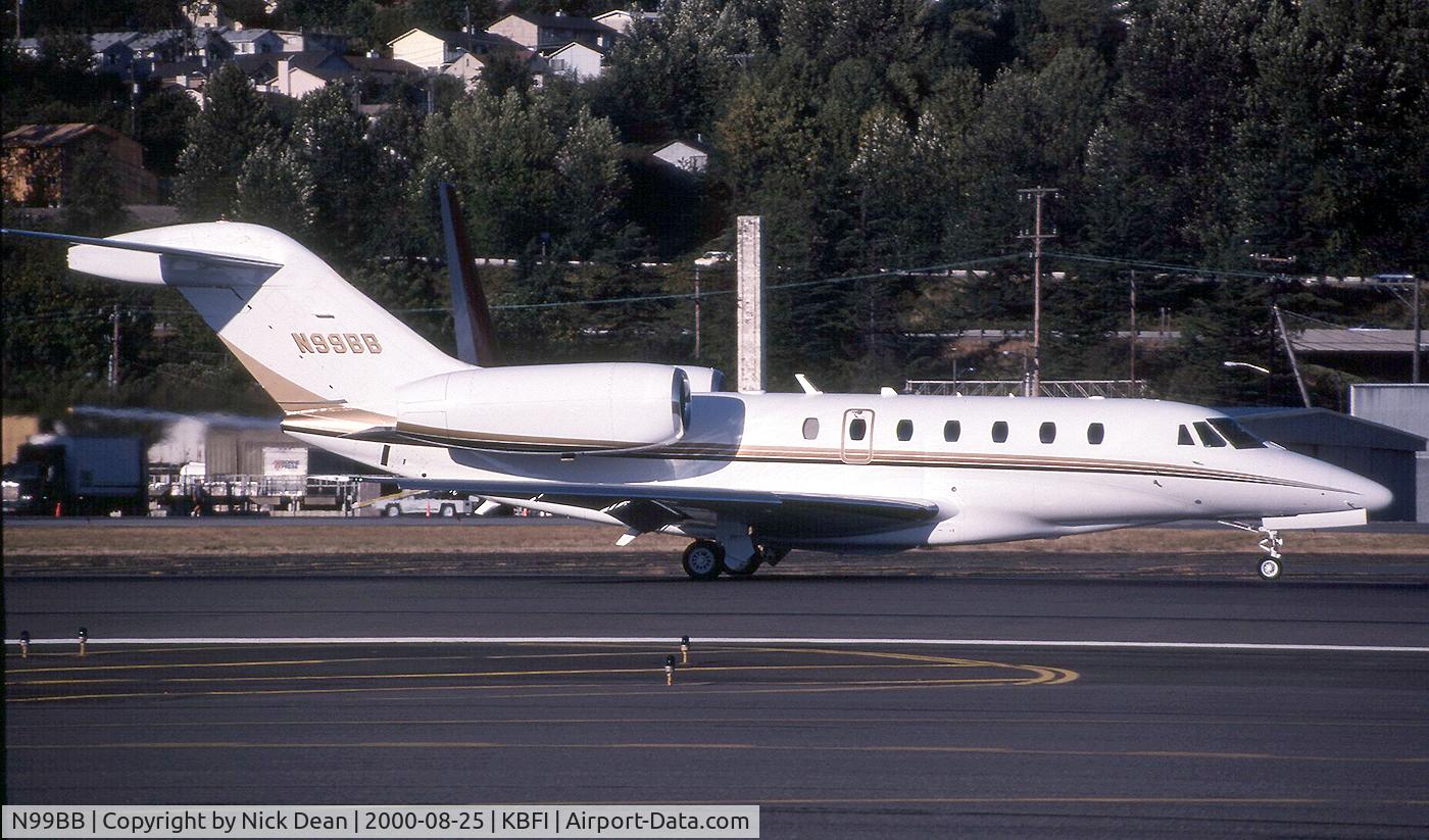 N99BB, 1996 Cessna 750 Citation X Citation X C/N 750-0005, KBFI